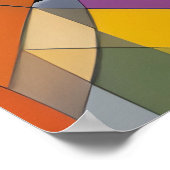 Orange Yellow Multi Modern Geometric Abstrakt Poster (Ecke)