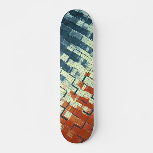 Orange Yellow Navy COOLES Muster Skateboard (Vorne)