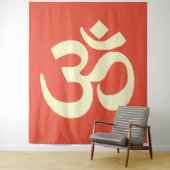 Orange Yellow Om Namaste Symbol Wandteppich (Beispiel)