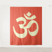Orange Yellow Om Namaste Symbol Wandteppich (Vorderseite)