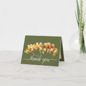 Orange Yellow Orchids Green Background Danke Karte (Vorderseite)