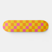 Orange Yellow Pink Checkered Pattern Design  Skateboard (Horizontal)