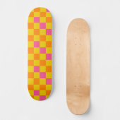 Orange Yellow Pink Checkered Pattern Design  Skateboard (Vorderseite)
