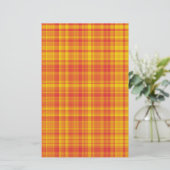 Orange Yellow Plaid Checker Pattern  Briefpapier (Stehend Vorderseite)