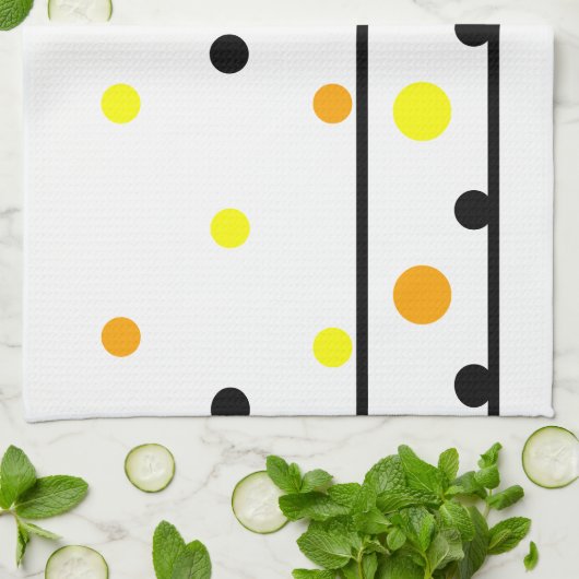 Orange Yellow Polka Dots Geschirrtuch (Gefaltet)