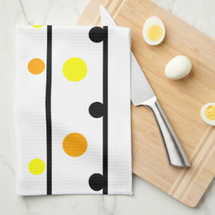 Orange Yellow Polka Dots Geschirrtuch