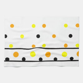 Orange Yellow Polka Dots Geschirrtuch