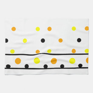 Orange Yellow Polka Dots Geschirrtuch