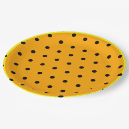 Orange Yellow Polka Dots Pappteller