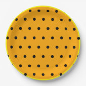 Orange Yellow Polka Dots Pappteller (Vorderseite)