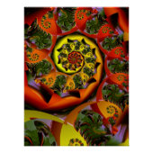 Orange Yellow Psychedelic Spiral Poster (Vorderseite)