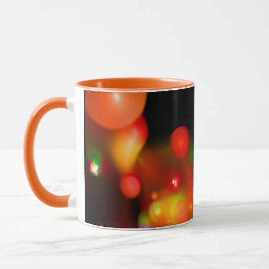 ORANGE YELLOW RED BLACK FRAKTAL BUBBLES MONOGRAMM TASSE (Links)
