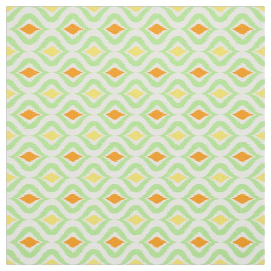 Orange Yellow Retro Chic Ikat Ogee Muster Stoff (Muster)