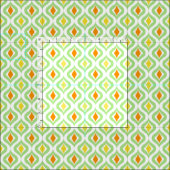 Orange Yellow Retro Chic Ikat Ogee Muster Stoff (Kachel)