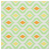 Orange Yellow Retro Chic Ikat Ogee Muster Stoff (Nahaufnahme)