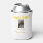 Orange yellow retro photo happily married couple dosenkühler (Kanne Vorderseite)