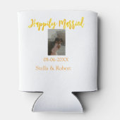 Orange yellow retro photo happily married couple dosenkühler (Rückseite)