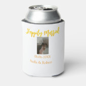 Orange yellow retro photo happily married couple dosenkühler (Kanne Rückseite)