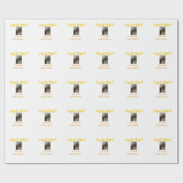 Orange yellow retro photo happily married couple geschenkpapier