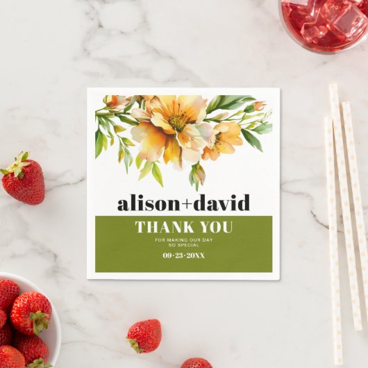 Orange yellow rhododendron flowers fall wedding serviette (Beispiel)