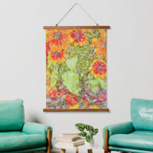 Orange Yellow Rudbeckia Painterly Blue Accent