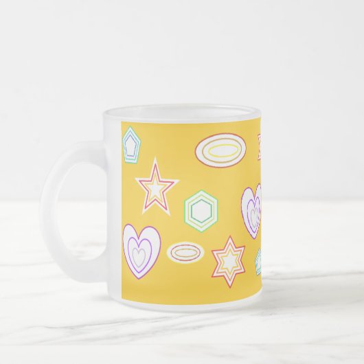 Orange-Yellow Shapes mug Mattglastasse (Links)