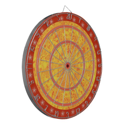 Orange/Yellow Star Regulation Dart Board Dartscheibe (Vorderseite Links)