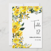 Orange yellow summer botanic floral Table Numbers Einladung (Vorderseite)