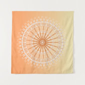 Orange Yellow Sun Mandala Wandteppich (Vorderseite (Horizontal))