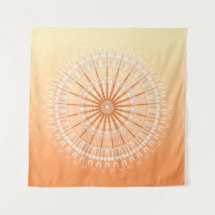 Orange Yellow Sun Mandala Wandteppich