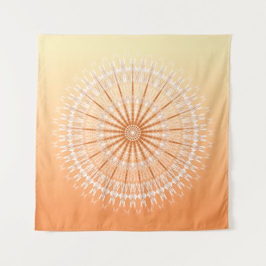 Orange Yellow Sun Mandala Wandteppich (Vorderseite)