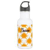 Orange Yellow Sunny Suns Edelstahlflasche (Vorderseite)
