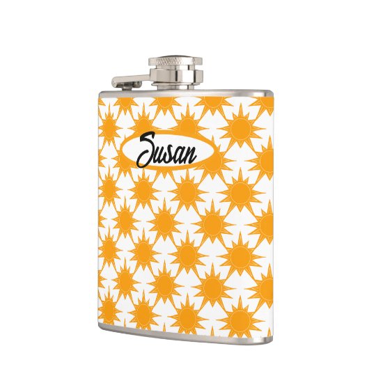 Orange Yellow Sunny Suns Flachmann (Links)