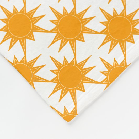 Orange Yellow Sunny Suns Fleecedecke (Ecke)