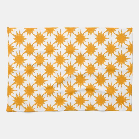 Orange Yellow Sunny Suns Geschirrtuch (Horizontal)
