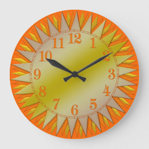Orange Yellow Sunrise Wall Clock Große Wanduhr