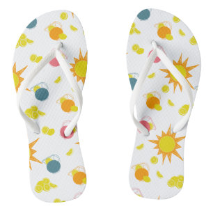 Orange Yellow Suns Lemons Badesandalen