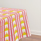 Orange Yellow Suns on Pink Stripes Tischdecke (Beispiel)
