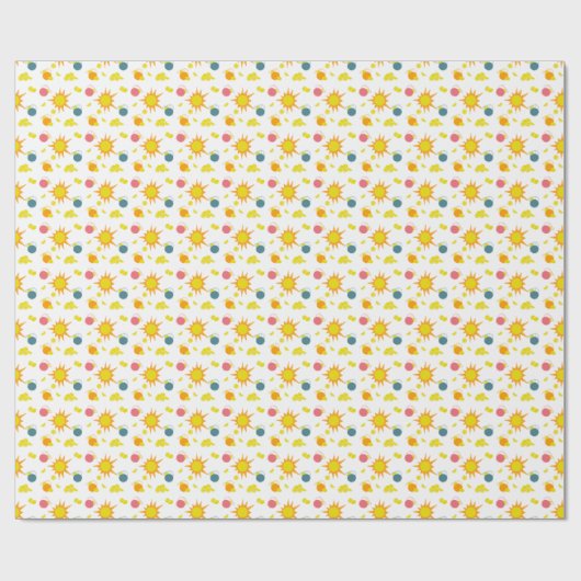 Orange Yellow Suns Yellow Lemons Geschenkpapier (Flach)