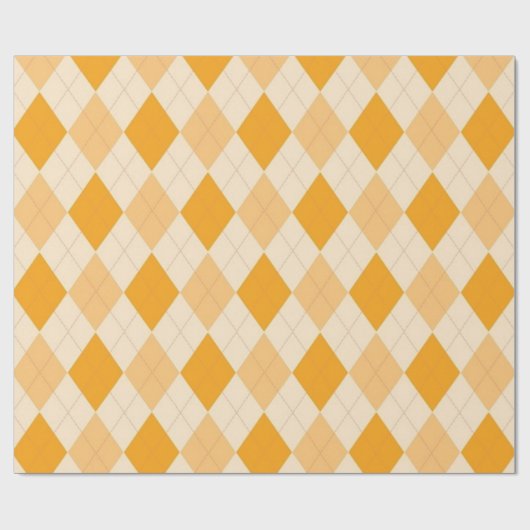 Orange Yellow Tan Raute Kariertes Design Geschenkpapier (Flach)