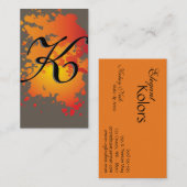 Orange Yellow Tinte Paint Splash Business Card Visitenkarte (Vorne/Hinten)