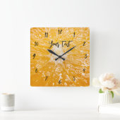 Orange Yellow Unisex Quadratische Wanduhr (Zuhause)