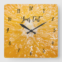 Orange Yellow Unisex Quadratische Wanduhr