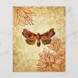 Orange & Yellow Vintag Moth Scrapbook Paper