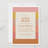 Orange Yellow Warm Stripes Geometrisches Brautpart Einladung (Vorderseite)