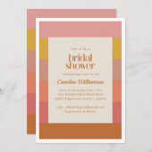 Orange Yellow Warm Stripes Geometrisches Brautpart Einladung (Vorne/Hinten)