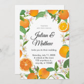 Orange Yellow Wedding Einladung individuell anpass (Vorne/Hinten)