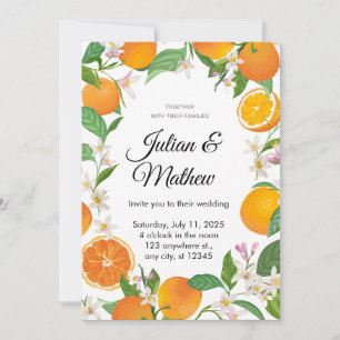 Orange Yellow Wedding Einladung individuell anpass