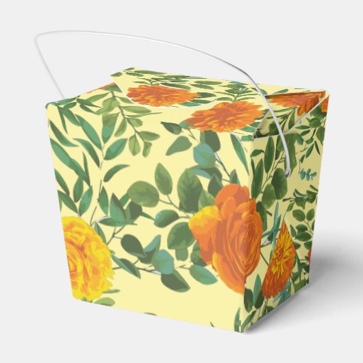 Orange Yellow Wedding Rose Spring Geschenkschachtel (Rückseite)