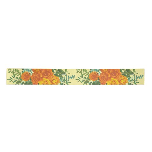 Orange Yellow Wedding Rose Spring Satinband (Vorderseite)